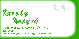 karoly matyek business card